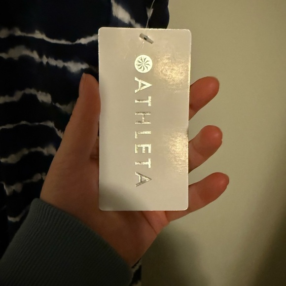 Athleta Santorini Thera Print Dress - Navy and White size medium. NWT! - Picture 3 of 5